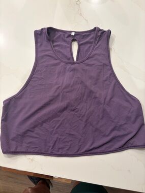 Purple Crop Athletic Tank Top “Carefree Crop Top”
